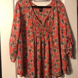 Sheer pleated front top